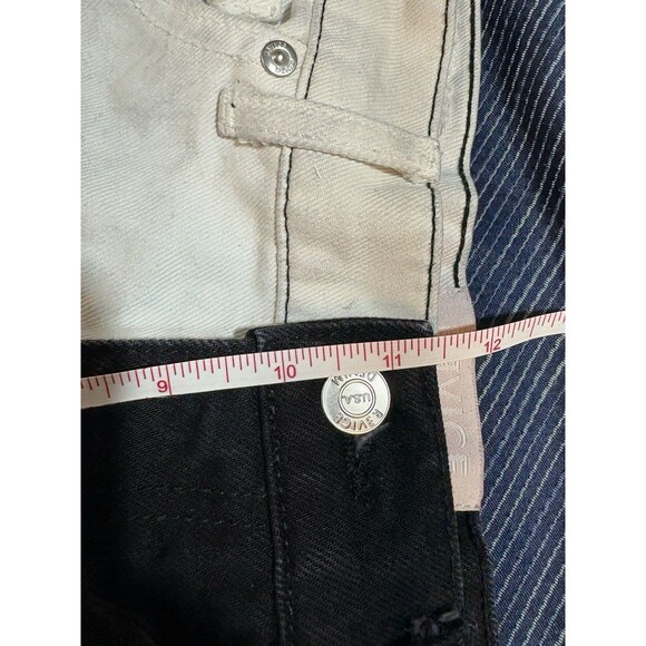 Revice Two Tone Jeans Women 29 Black White High Rise Y2K Contrast Streetwear - Picture 8 of 9